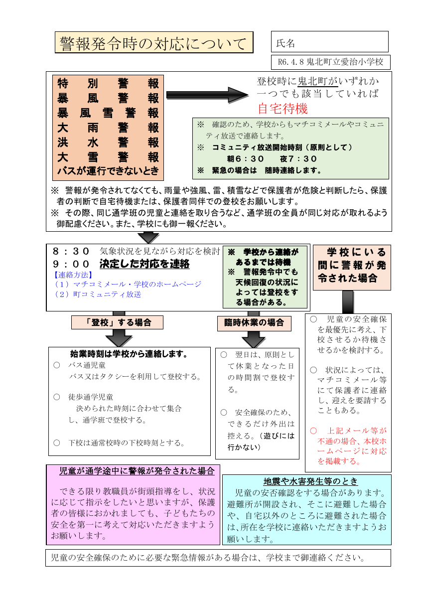 警報発令時の対応.pdfの1ページ目のサムネイル